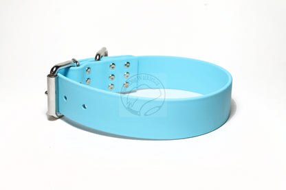 Frozen Blue Biothane Dog Collar - Extra Wide - 1.5 inch (38mm) wide