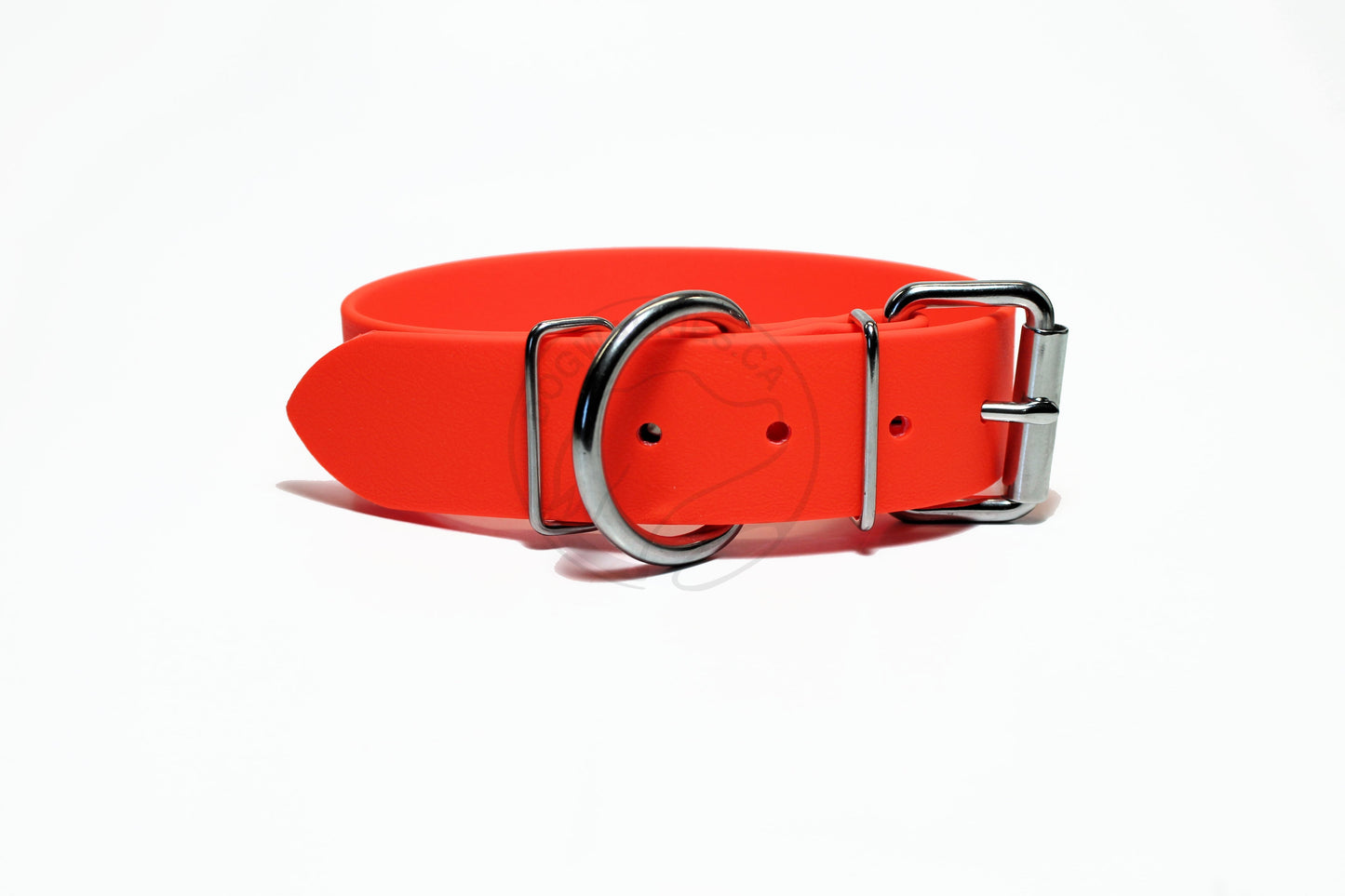 Neon Orange Biothane Dog Collar - Extra Wide - 1.5 inch (38mm) wide