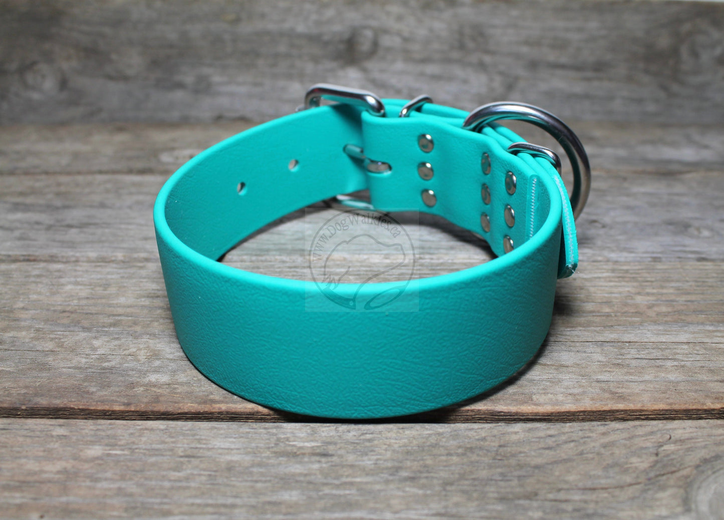 Teal Biothane Dog Collar - Extra Wide - 1.5 inch (38mm) wide