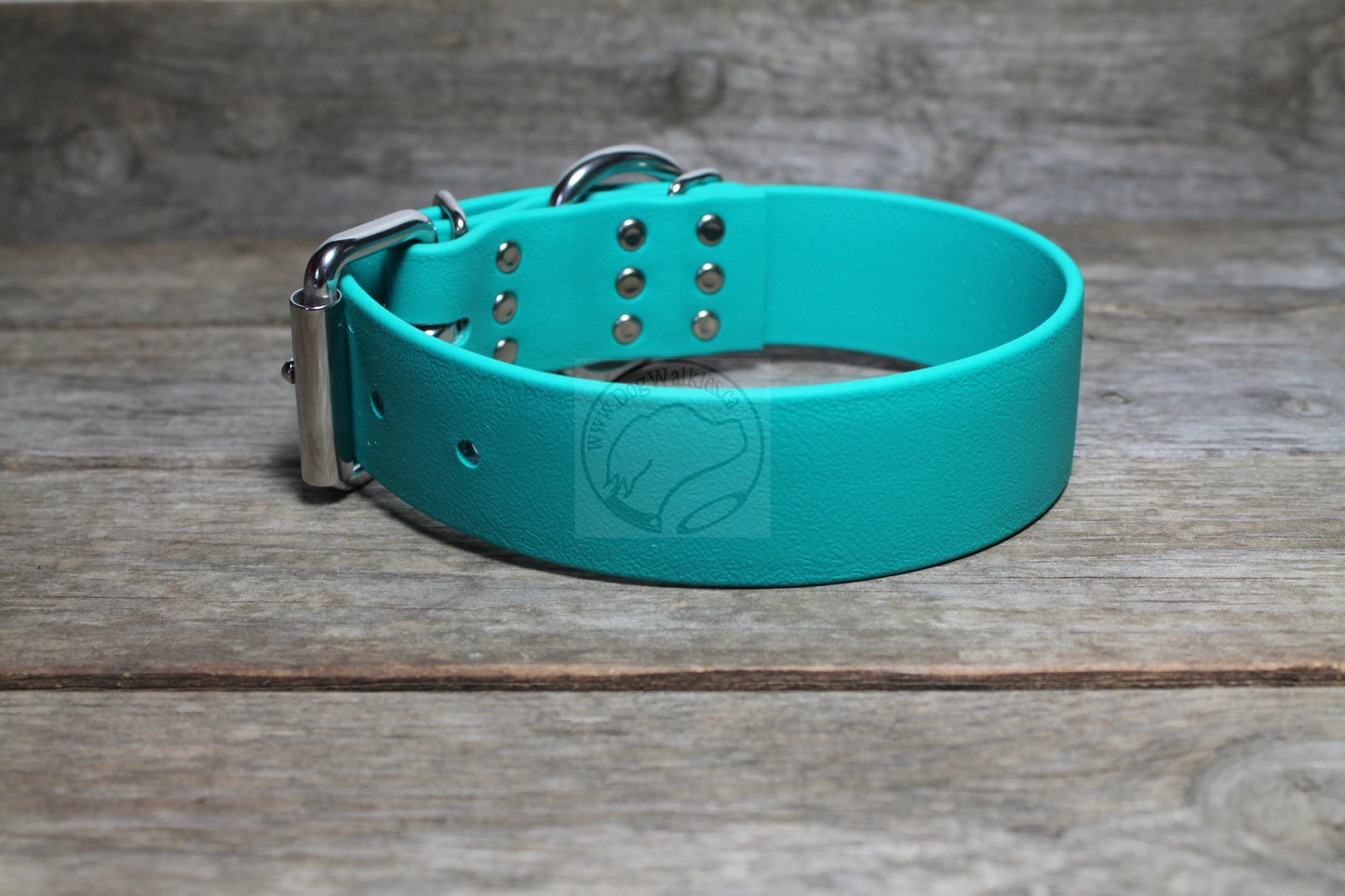 Teal Biothane Dog Collar - Extra Wide - 1.5 inch (38mm) wide