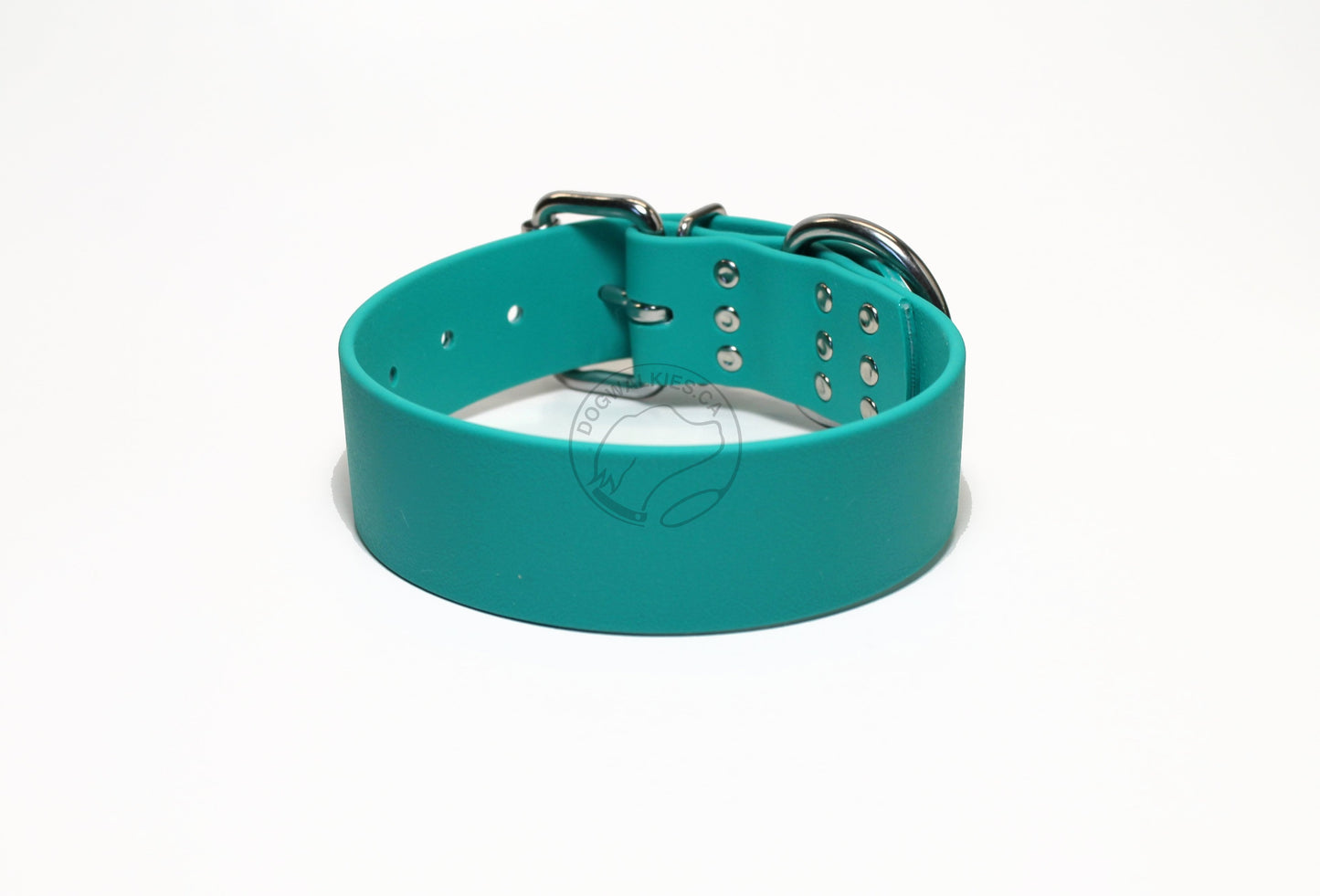 Teal Biothane Dog Collar - Extra Wide - 1.5 inch (38mm) wide