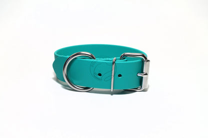 Teal Biothane Dog Collar - Extra Wide - 1.5 inch (38mm) wide
