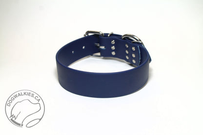 Navy Blue Biothane Dog Collar - Extra Wide - 1.5 inch (38mm) wide