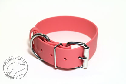 Peach Coral Biothane Dog Collar - Extra Wide - 1.5 inch (38mm) wide