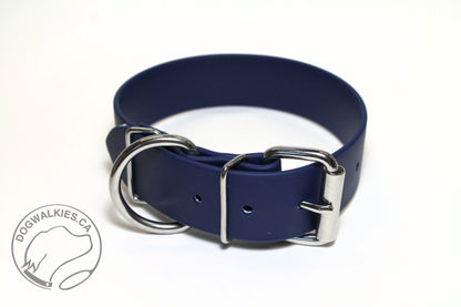 Navy Blue Biothane Dog Collar - Extra Wide - 1.5 inch (38mm) wide