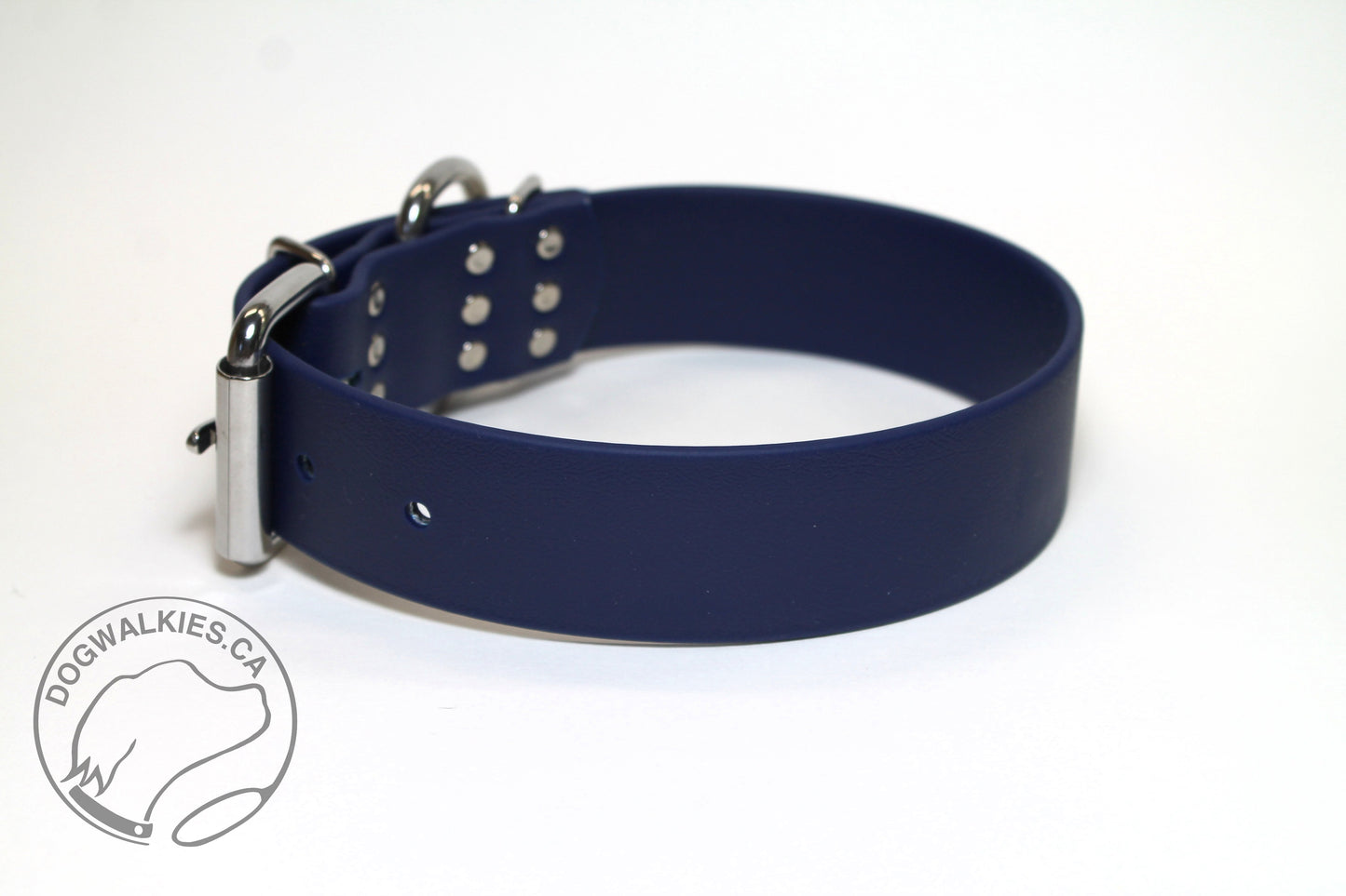 Navy Blue Biothane Dog Collar - Extra Wide - 1.5 inch (38mm) wide