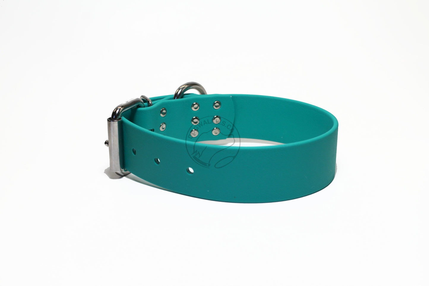 Teal Biothane Dog Collar - Extra Wide - 1.5 inch (38mm) wide