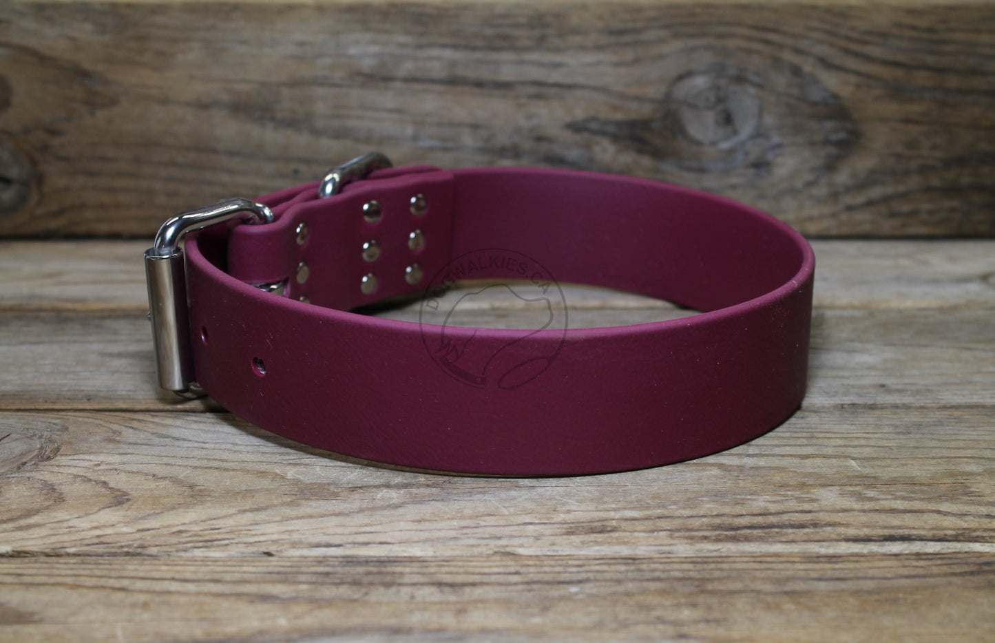 Wine Merlot Biothane Dog Collar - Extra Wide - 1.5 inch (38mm) wide