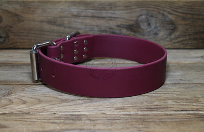 Wine Merlot Biothane Dog Collar - Extra Wide - 1.5 inch (38mm) wide