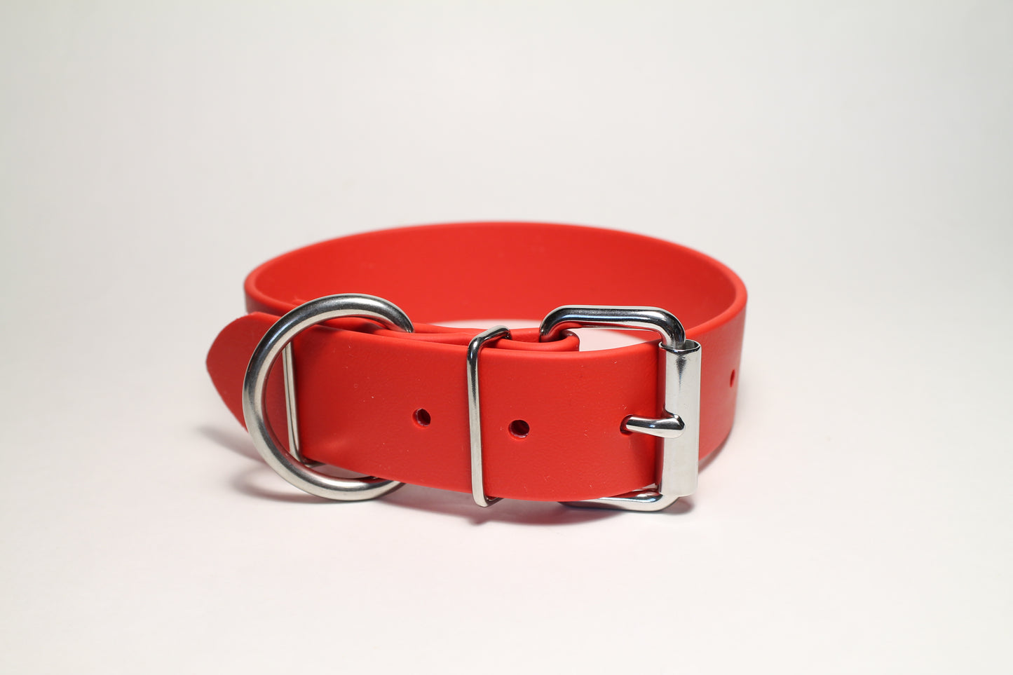 Poppy Red Biothane Dog Collar - Extra Wide - 1.5 inch (38mm) wide