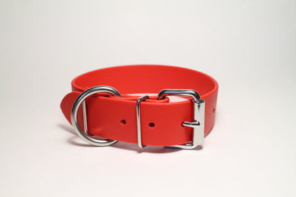 Poppy Red Biothane Dog Collar - Extra Wide - 1.5 inch (38mm) wide