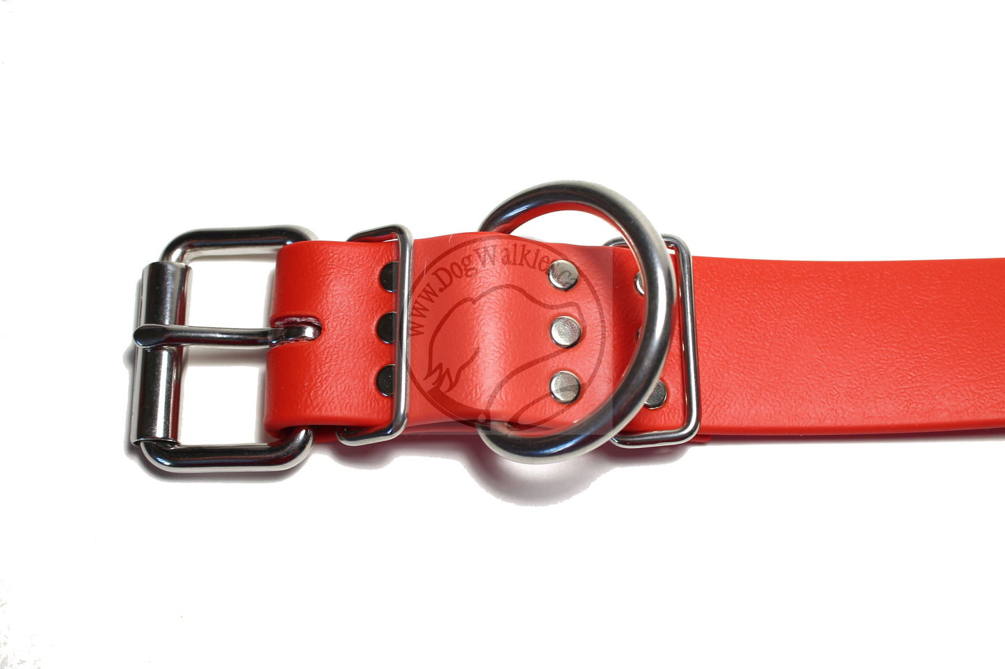 Poppy Red Biothane Dog Collar - Extra Wide - 1.5 inch (38mm) wide
