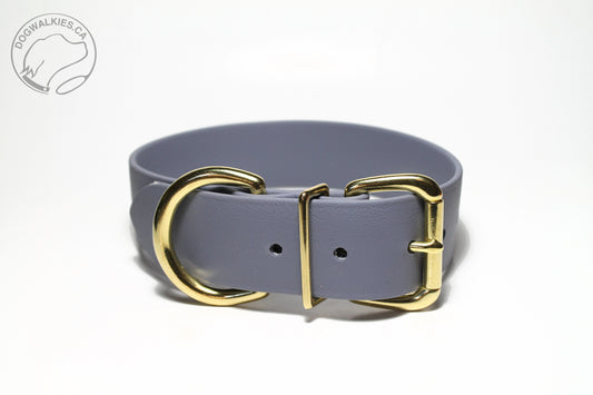 Stormy Grey Biothane Dog Collar - Extra Wide - 1.5 inch (38mm) wide