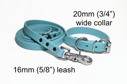 Dusty Turquoise Biothane Dog Leash - Regular 16mm (5/8") width