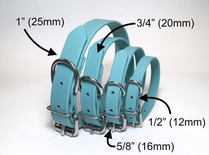 Dusty Turquoise Biothane Small Dog Collar - 1/2" (12mm) wide