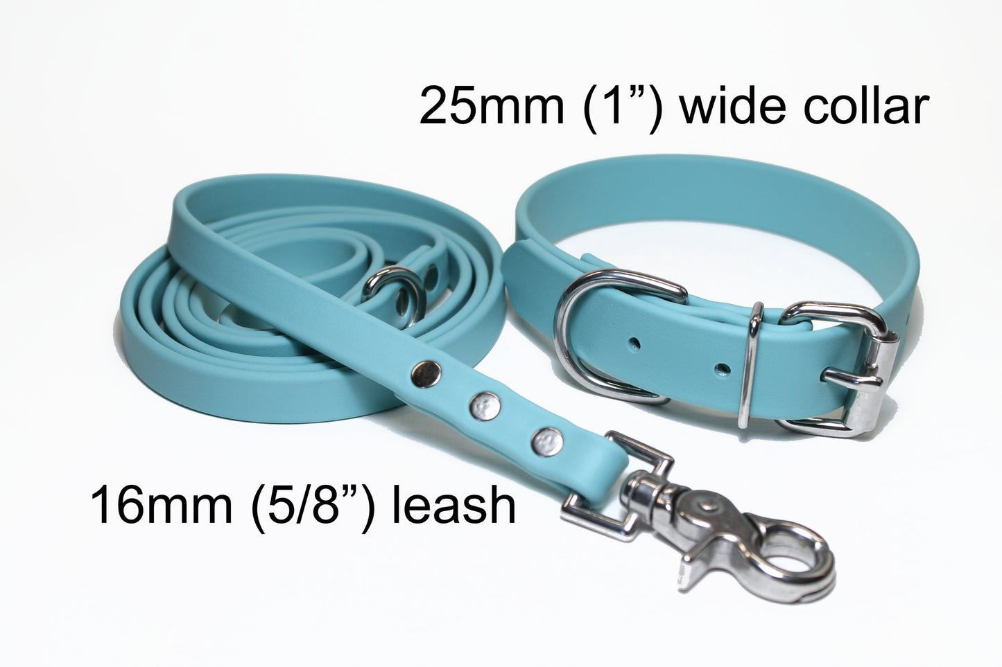 Dusty Turquoise Biothane Dog Leash - Regular 16mm (5/8") width