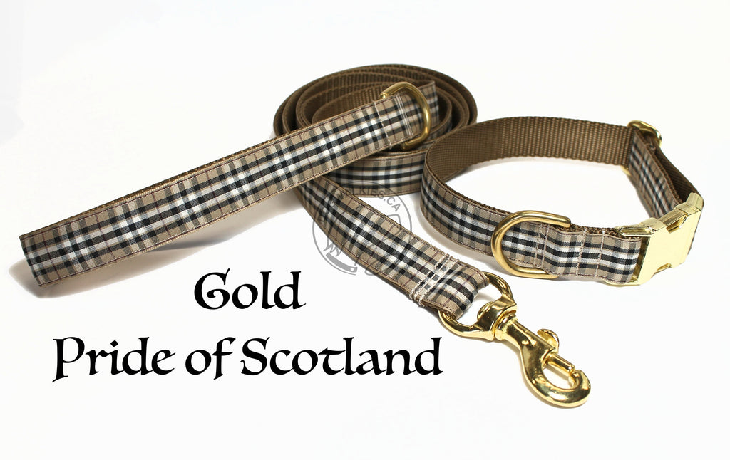 Tartan Dog Leash - Pride of Scotland Gold Tartan