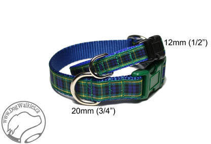 Gordon clan tartan - dog collar