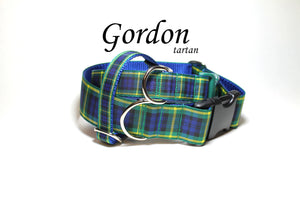 Gordon clan tartan - dog collar