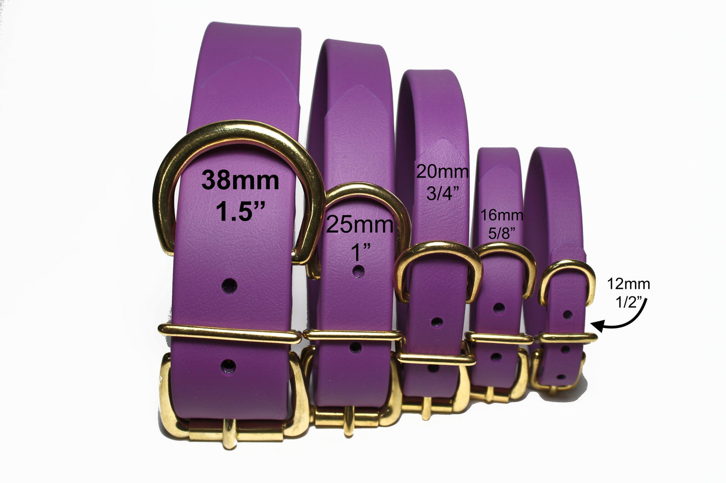 Grape Biothane Dog Collar - 1 inch (25mm) wide