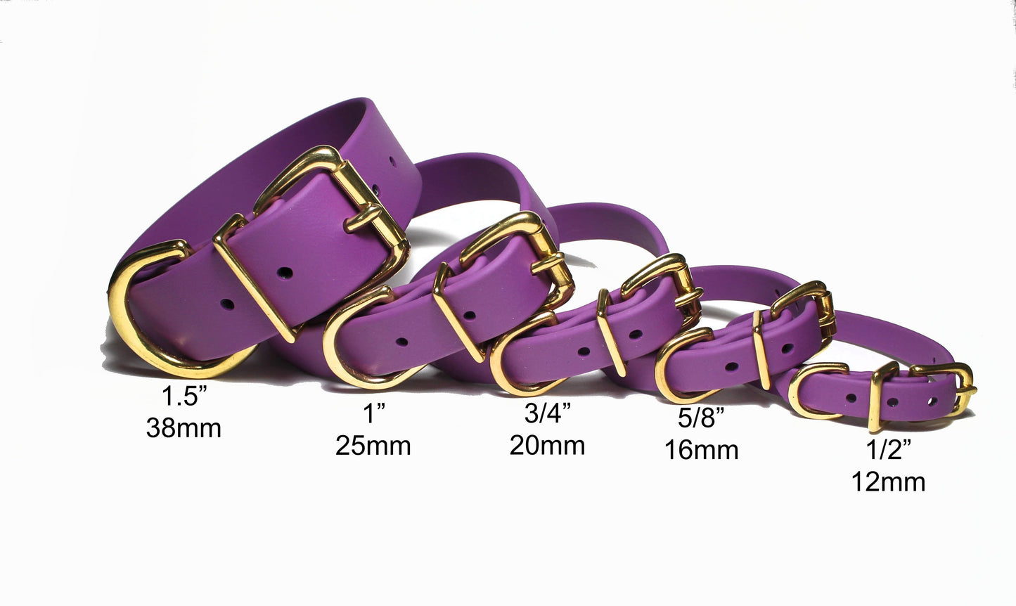 Grape Biothane Small Dog Collar - 1/2" (12mm) wide