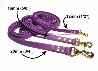 Grape Biothane Dog Leash - Regular 16mm (5/8") width