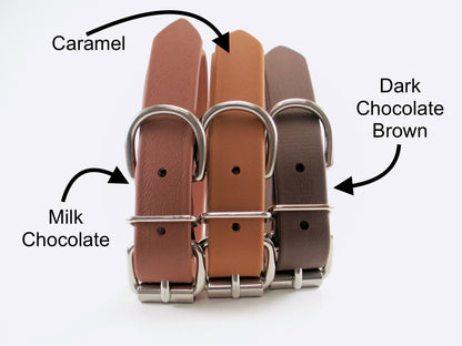 Dark Chocolate Brown Biothane Dog Collar - 1 inch (25mm) wide