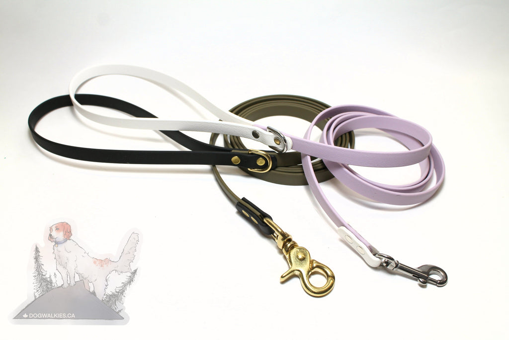 Two Tone Biothane Dog Leash - 1/2" (12mm) wide - Thin leash