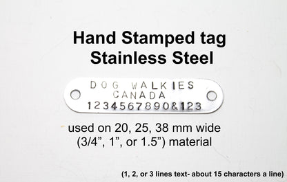 ****NEW Name Tags - hand stamped - custom - tag ONLY - collar not included!!
