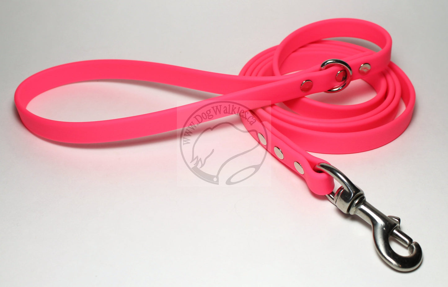 Neon Pink Biothane Dog Leash - Regular 16mm (5/8") width