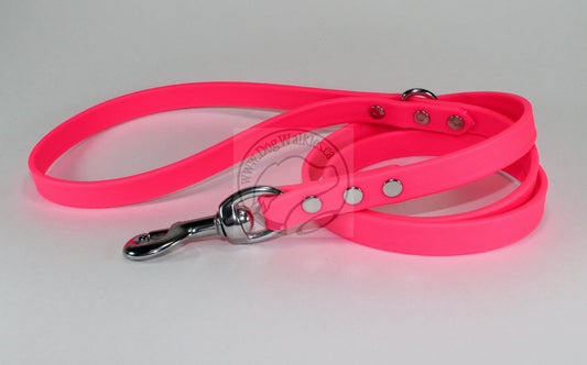 Neon Pink Biothane Dog Leash - Regular 16mm (5/8") width
