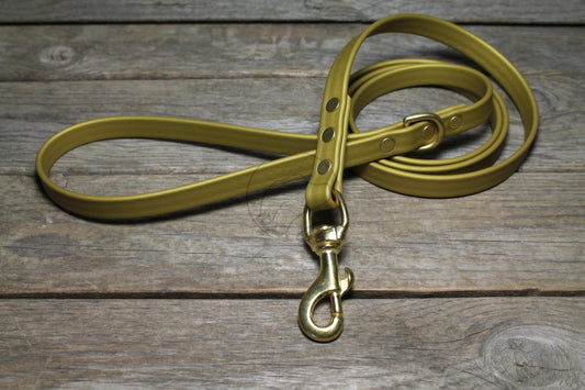 Gold Biothane Dog Leash - Regular 16mm (5/8") width