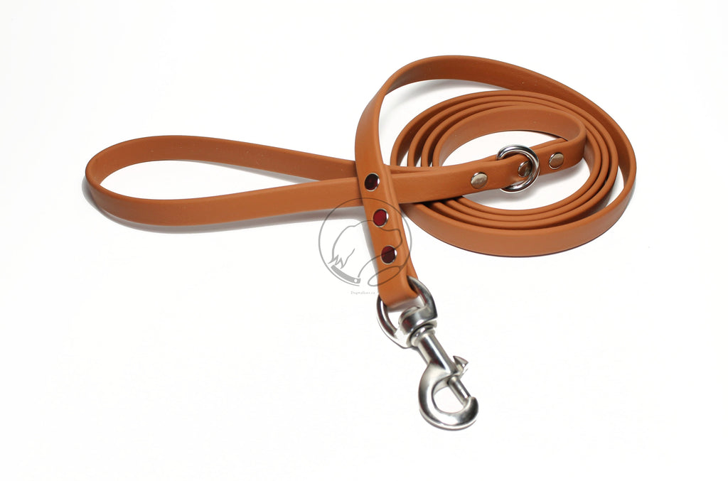Caramel Brown Biothane Dog Leash - Regular 16mm (5/8") width