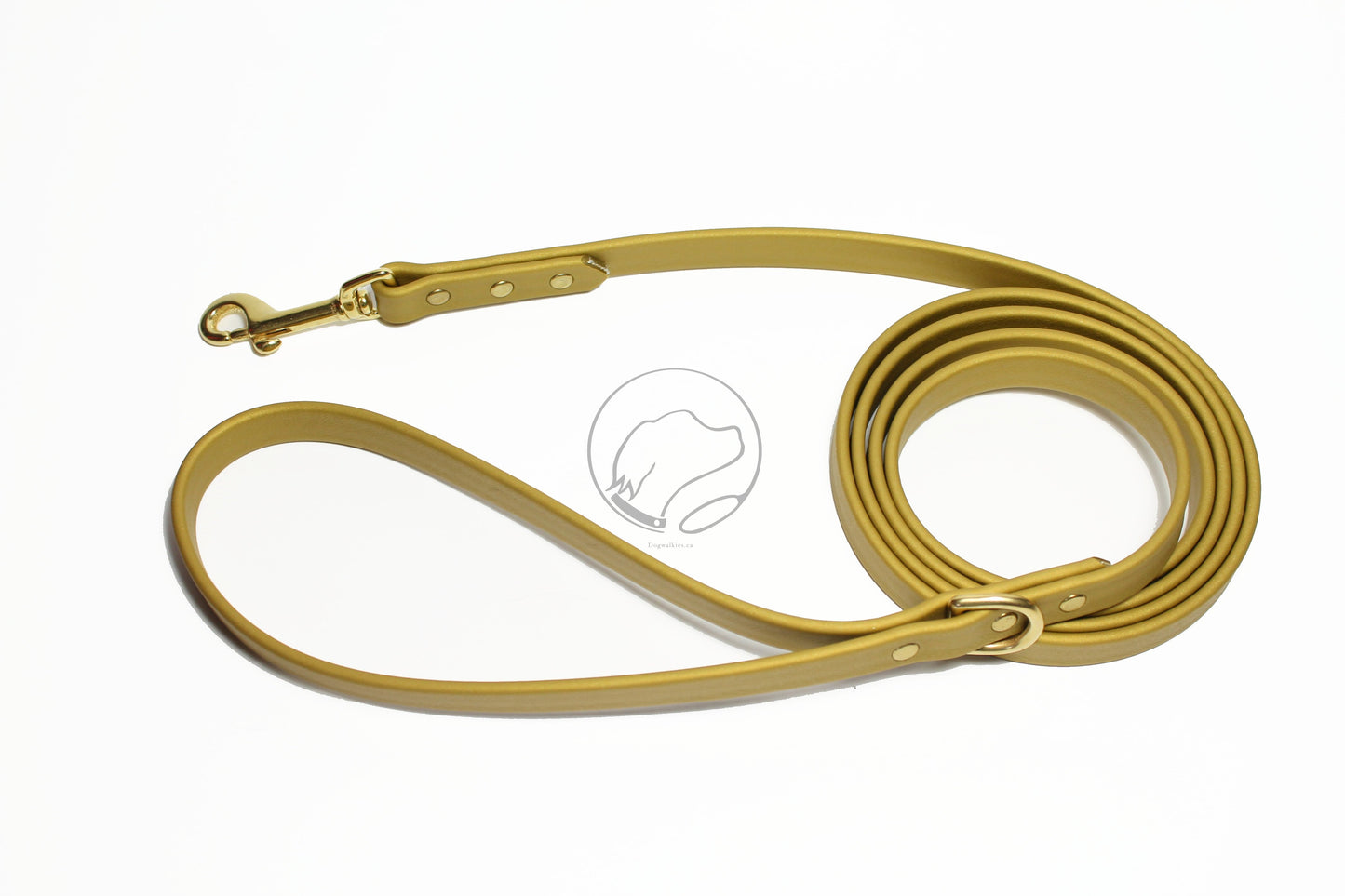 Gold Biothane Dog Leash - Regular 16mm (5/8") width