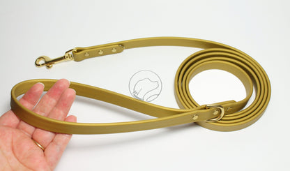 Gold Biothane Dog Leash - Regular 16mm (5/8") width