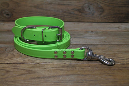 Lime Green Biothane Dog Collar - 1 inch (25mm) wide