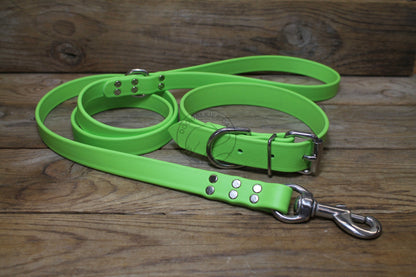 Lime Green Biothane Dog Collar - 1 inch (25mm) wide
