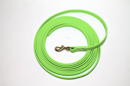 Lighter Weight Waterproof Tracking Recall Long Line - leash for smaller dog or cats - 3/8" (9mm) Biothane