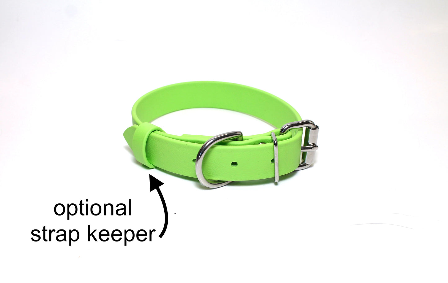 Lime Green Biothane Dog Collar - 1 inch (25mm) wide