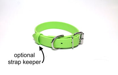 Lime Green Biothane Dog Collar - 1 inch (25mm) wide