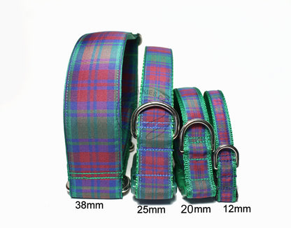 Lindsay Clan tartan - dog collar