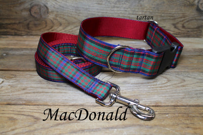 MacDonald Clan tartan - dog collar