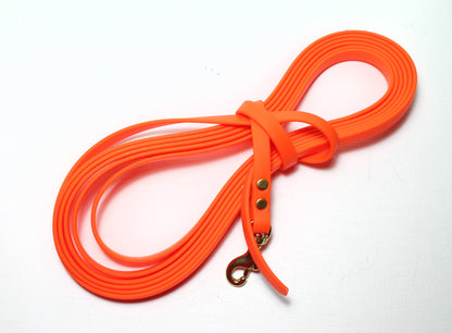 Lighter Weight Waterproof Tracking Recall Long Line - leash for smaller dog or cats - 3/8" (9mm) Biothane