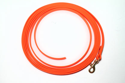 Lighter Weight Waterproof Tracking Recall Long Line - leash for smaller dog or cats - 3/8" (9mm) Biothane