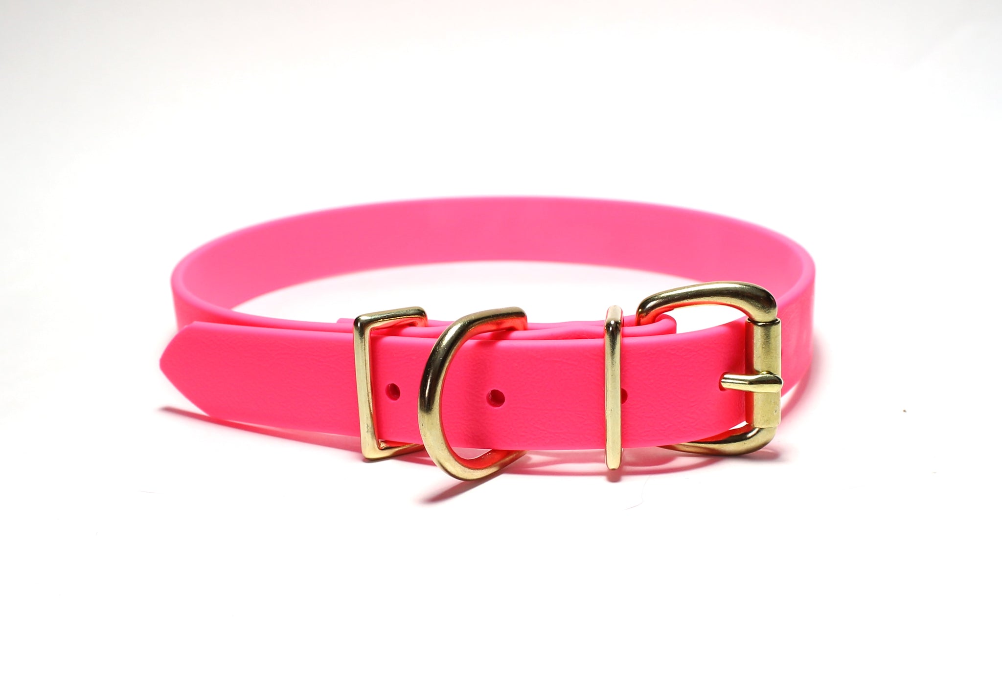 Neon Pink Biothane Dog Collar - 1 inch (25mm) wide