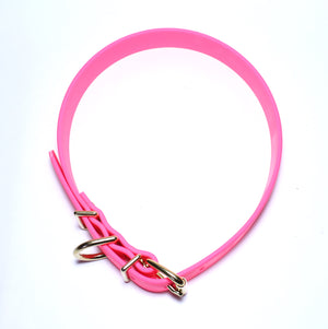 Neon Pink Biothane Dog Collar - 1 inch (25mm) wide