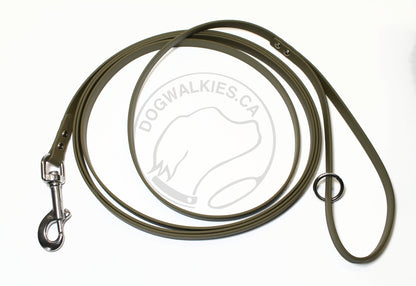 Lighter Weight Waterproof Tracking Recall Long Line - leash for smaller dog or cats - 3/8" (9mm) Biothane