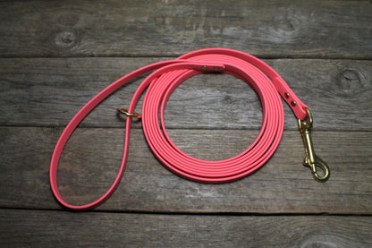 Lighter Weight Waterproof Tracking Recall Long Line - leash for smaller dog or cats - 3/8" (9mm) Biothane