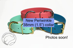 **NEW Periwinkle Biothane Dog Collar - Extra Wide - 1.5 inch (38mm) wide