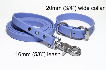 Periwinkle Biothane Dog Collar - 3/4" (20mm) wide